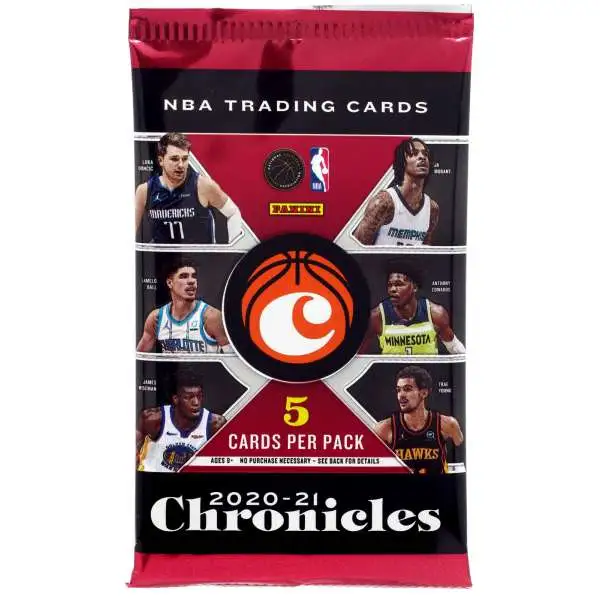 NBA Panini 2020-21 Chronicles Basketball Trading Card BLASTER Pack [5 Cards]