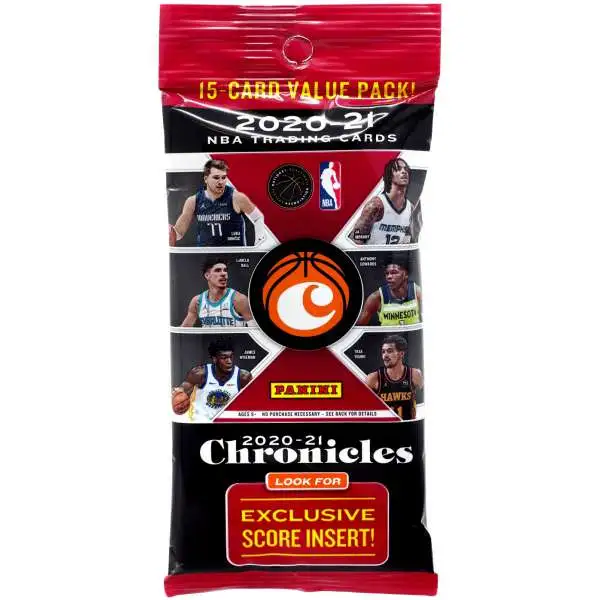 NBA Panini 2020-21 Chronicles Basketball Trading Card VALUE Pack [15 Cards]