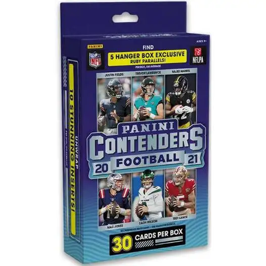 NFL Panini 2021 Contenders Football Trading Card HANGER Box [30 Cards]