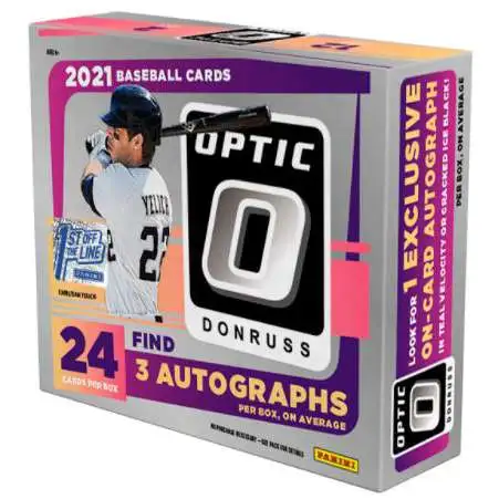 MLB Panini 2021 Donruss Optic Baseball Exclusive Trading Card Box [FOTL, 2 Packs, 3 Autographs, 1 Cracked Ice Parallel Card]