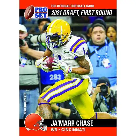 NFL Cincinatti Bengals 2021 Pro Set Draft Day Football Ja'Marr Chase PSDD5