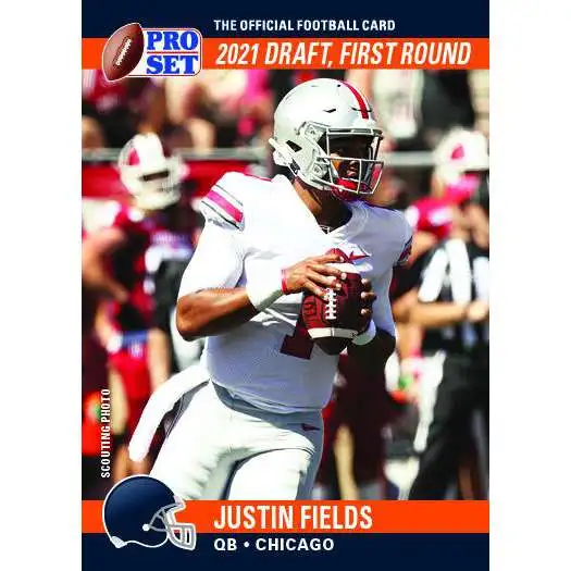 NFL Chicago Bears 2021 Pro Set Draft Day Football Justin Fields PSDD8