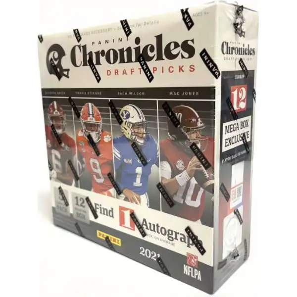 NFL Panini 2021 Chronicles Draft Picks Football Trading Card MEGA Box [Green Parallels]