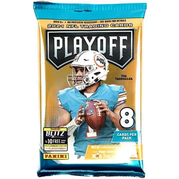 NFL Panini 2021 Playoff Football Trading Card MEGA Box 10 Packs, 1 ...