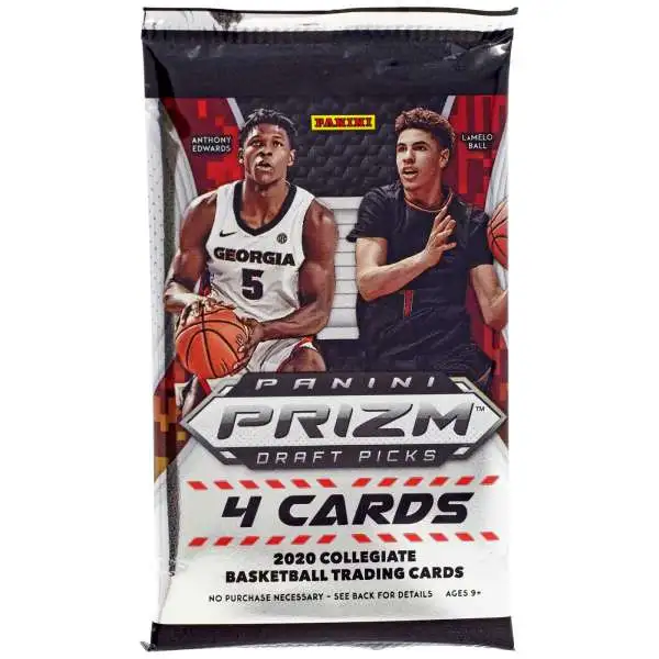 College Panini 2020-21 Prizm Draft Picks Basketball Trading Card RETAIL Pack [4 Cards]