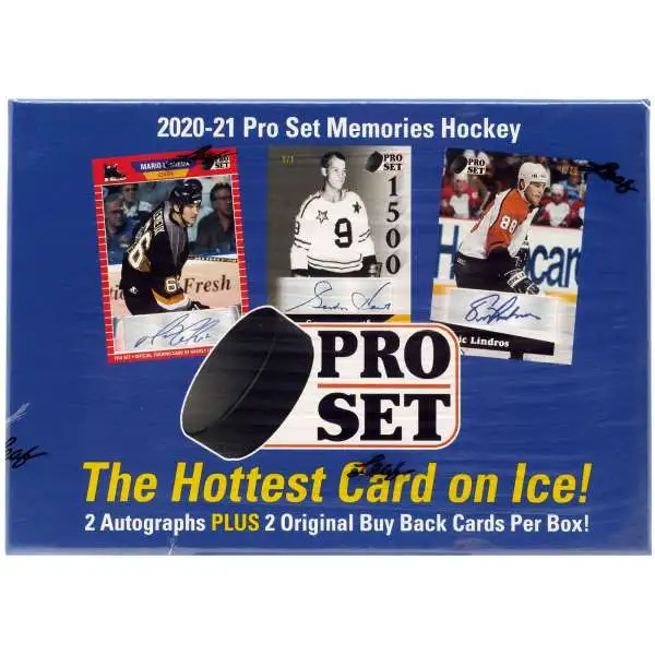 NHL Leaf 2020-21 Pro Set Memories Hockey Trading Card HOBBY Box [2 Autographs & 2 Buybacks Per Box]