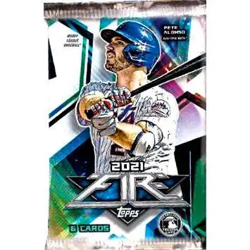 MLB Topps 2021 Fire Baseball Trading Card RETAIL Pack [6 Cards]