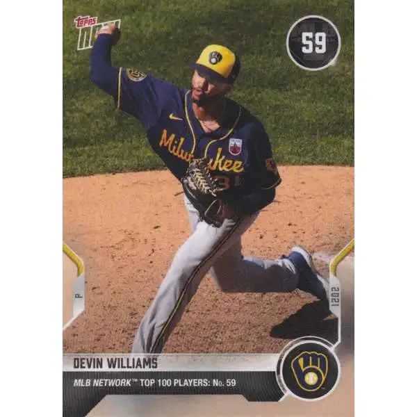 Topps Now 2021 MLB Network Top 100 Devin Williams T-59