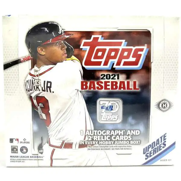 MLB Topps 2021 Update Series Baseball Trading Card JUMBO HOBBY Box [10 Packs]