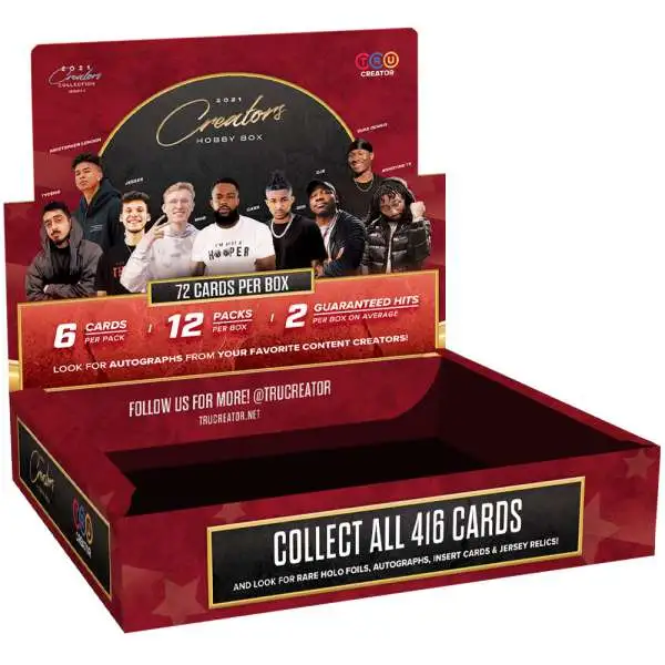 TruCreator, Inc. 2021 Creators Collection Series 1 Trading Card HOBBY Box [12 Packs, 2 Hits Per Box]