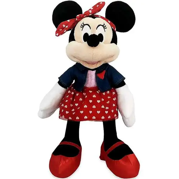 Disney 2021 Valentine's Day Minnie Mouse Exclusive 16-Inch Plush [Denim Jacket, Red Skirt with Hearts]