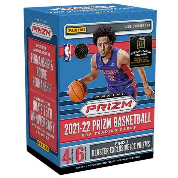 NBA Panini 2021-22 Prizm Basketball Trading Card BLASTER Box [6 Packs, 3 Ice Prizms]