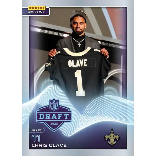 NFL New Orleans Saints 2022 Instant Draft Night Football Chris Olave #10 [Rookie Card]