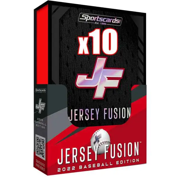 Jersey Fusion 2022 Baseball DISPLAY of 10 Trading Card MINI Boxes