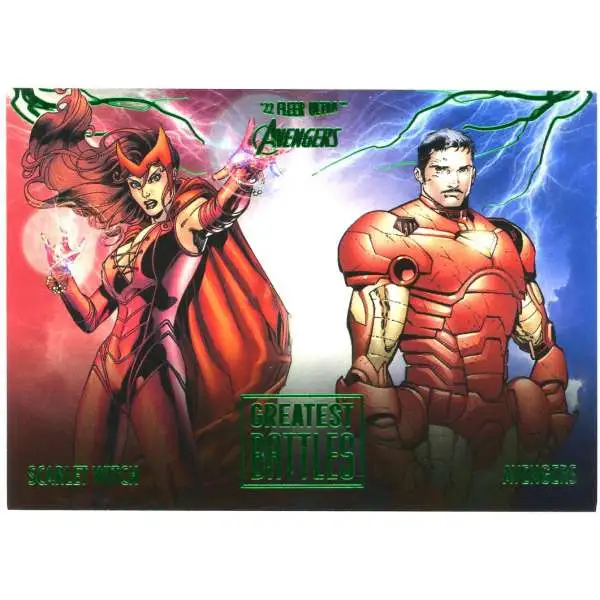 2022 Marvel Fleer Ultra Avengers Green Foil Scarlet Witch Vs. The Avengers EB-6
