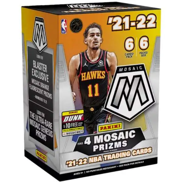 NBA Panini 2021-22 Mosaic Basketball Trading Card BLASTER Box [6 Packs, 4 Prizms]