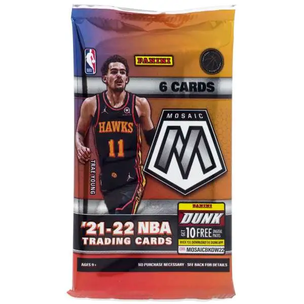 NBA Panini 2021-22 Mosaic Basketball Trading Card BLASTER Pack [6 Cards]