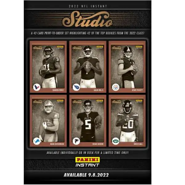 NFL 2022 Instant Studio Football Trading Card Set [42 Rookie Cards]