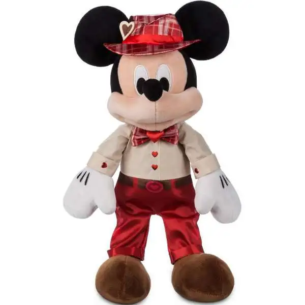 Disney 2022 Valentine's Day Mickey Mouse Exclusive 16-Inch Plush [Red Satin Pants, Plaid Bowtie & Hat]