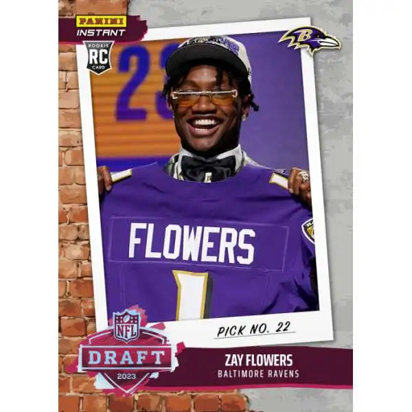 NFL Baltimore Ravens 2023 Instant Draft Night Football Zay Flowers DN24 [Rookie Card]