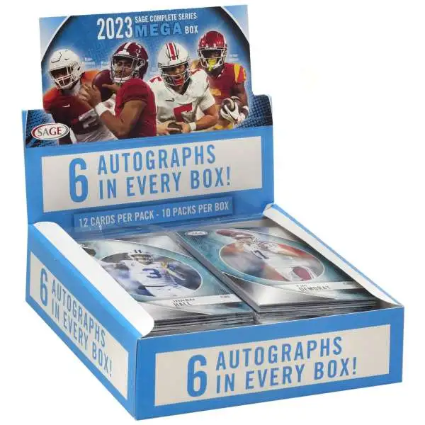 NFL 2023 Hit Premier Draft Football Complete Trading Card MEGA Box [10 Packs, 6 Autographs]