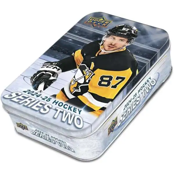 NHL Upper Deck 2024-25 Series 2 Hockey Trading Card COLLECTOR Tin [8 Packs +1 Exclusive Dazzlers Bonus Pack]