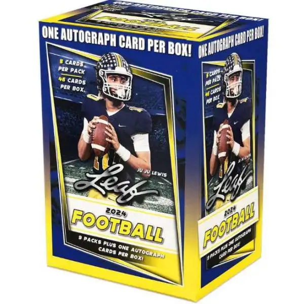 NFL Leaf 2024 Football Exclusive Trading Card BLASTER Box [9 Packs, 1 Autograph]