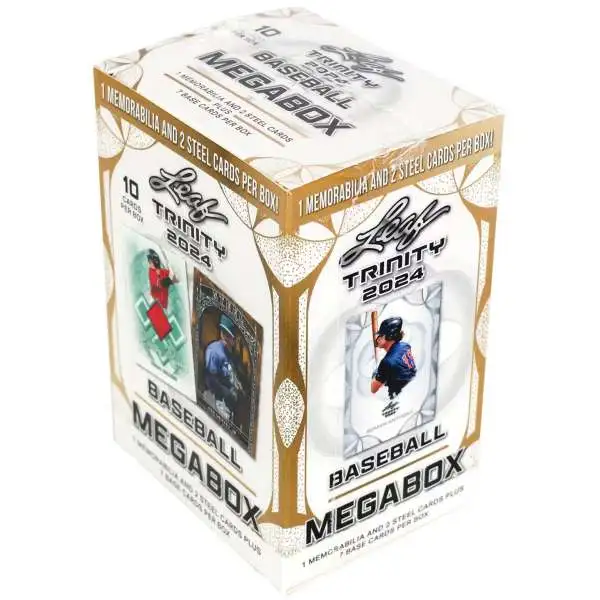 MLB Leaf 2024 Trinity Baseball Trading Card MEGABOX [1 Memorabilia Card, 2 Steel Cards & 7 Base Cards]