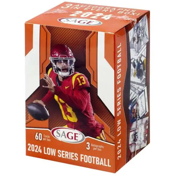 NFL 2024 LOW Series Football Trading Card BLASTER Box [5 Packs, 3 Autographs]