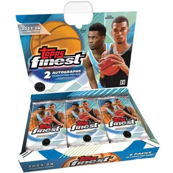 NBA Topps 2023-24 Finest Trading Card HOBBY Box [6 Packs, 2 Autographs, 10 Inserts & More]