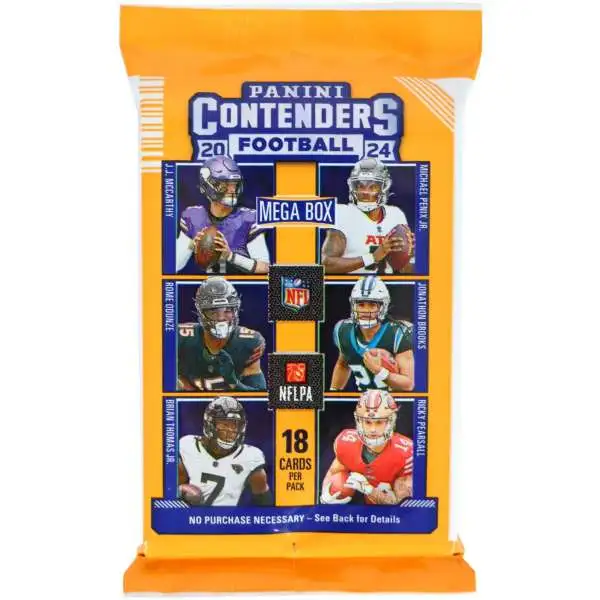 NFL Panini 2024 Contenders Football Trading Card MEGA Pack [18 Cards]