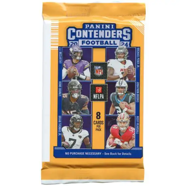 NFL Panini 2024 Contenders Football Trading Card RETAIL Pack [8 Cards]
