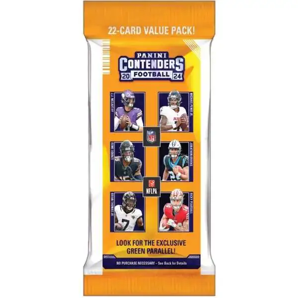 NFL Panini 2024 Contenders Football Trading Card VALUE Pack [22 Cards]