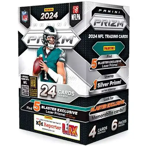 NFL Panini 2024 Prizm Football Trading Card BLASTER Box [6 Packs, 5 Lazer Prizms!]