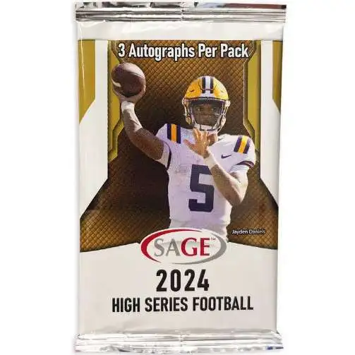 NFL 2024 HIGH Series Football Trading Card BLASTER AUTOGRAPH Pack [3 Autographs]