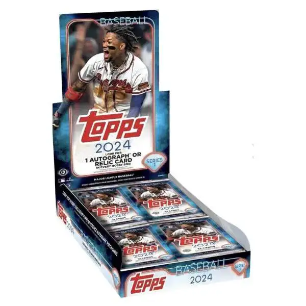 MLB Topps 2024 Series 1 Baseball Trading Card HOBBY Box [20 Packs, 1 Autograph & 1 Relic Card ]