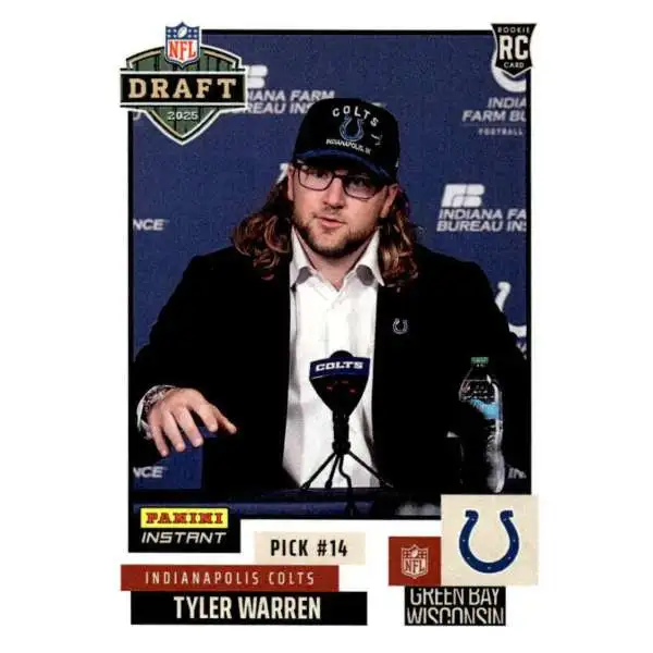 NFL Indianapolis Colts 2025 Instant Draft Night Football Tyler Warren NFLDN-10 [Rookie]