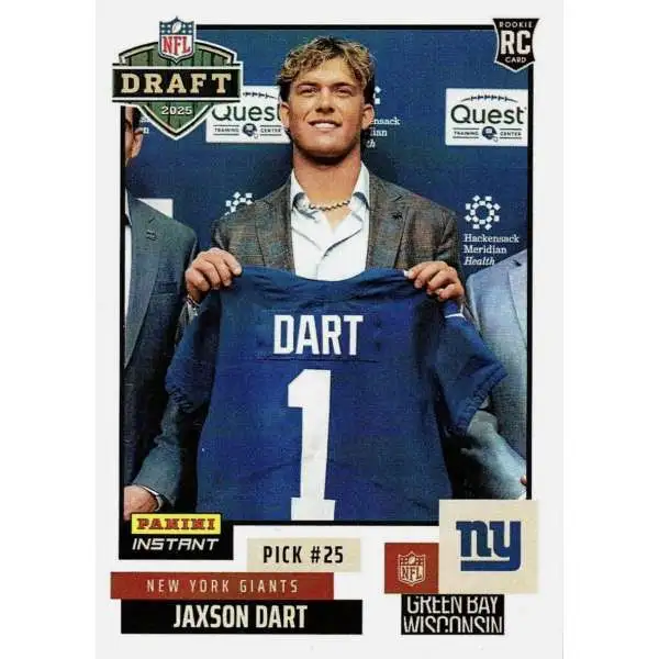 NFL New York Giants 2025 Instant Draft Night Football Jaxson Dart NFLDN-15 [Rookie]