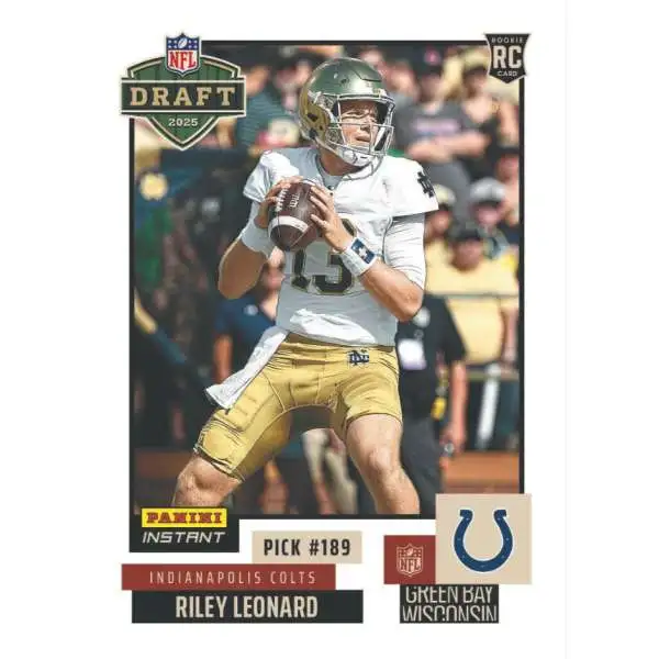 NFL 2025 Instant Draft Night Football Riley Leonard NFLDN-40 [Rookie]