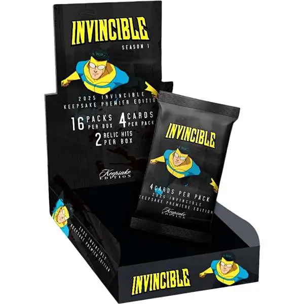 Invincible 2025 Season 1 Keepsake Premiere Trading Card HOBBY Box [16 Packs, 2 Relics]