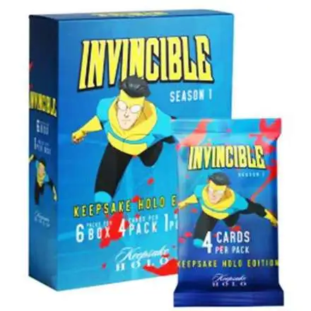 invincible booster box KEEPSAKE Season 1 Holo Hobby Box: 12 Packs, 4 Cards Per Pack, 2 Guaranteed Relics, Chase Gold Holo Parallels, 600-Card Checklist : Toys & Games With limited quantities available Keepsake Invincible Season 1 TCG