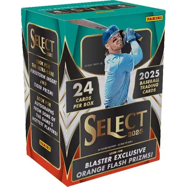 MLB Panini 2025 Select Baseball Trading Card BLASTER Box [6 Packs, Orange Flash Prizms!]