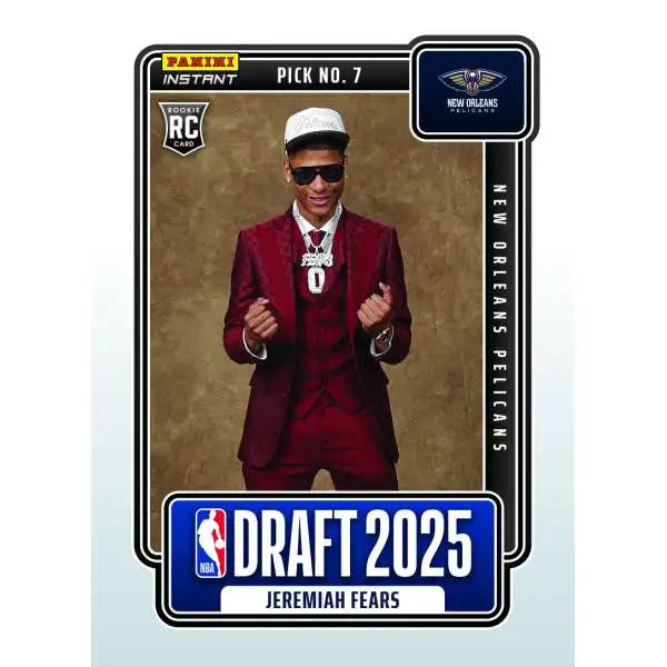 NBA New Orleans Pelicans 2025-26 Instant Draft Night Basketball Jeremiah Fears NBADN-7 [Rookie]