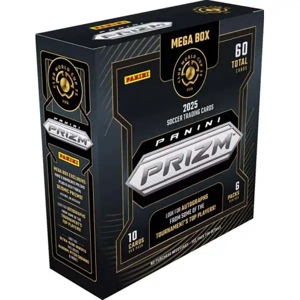 FIFA World Cup Panini 2025 Prizm Soccer Trading Card MEGA Box [6 Packs]