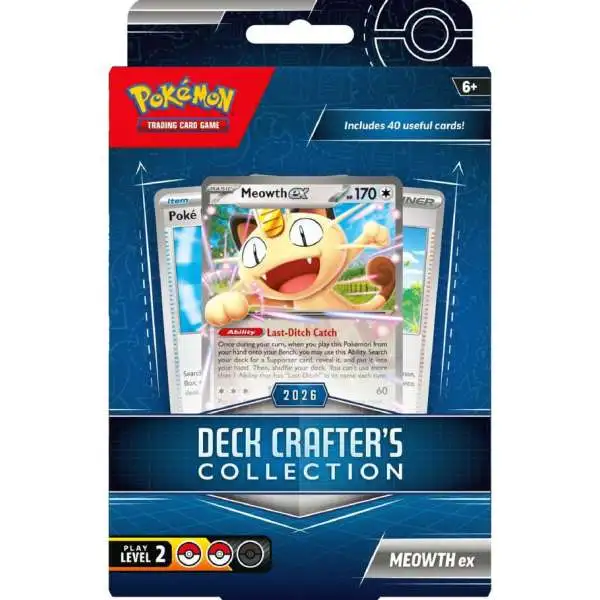 Pokemon 2026 Meowth ex Deck Crafter's Collection [1 Booster Pack, 40 Cards & More!] (Pre-Order ships November)