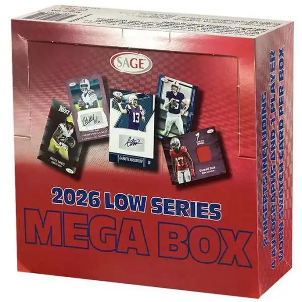 NFL Sage Collectibles 2026 LOW Series Football Trading Card MEGA Box [4 Autographs!]