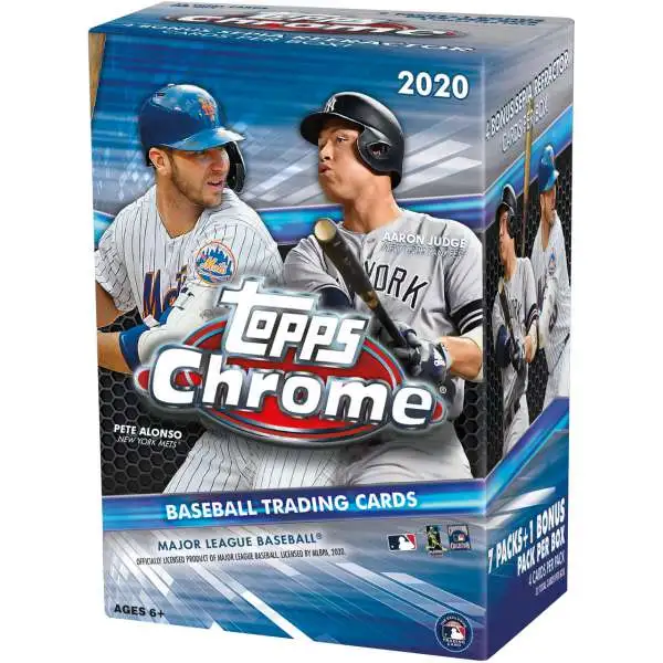 MLB Topps 2020 Chrome Baseball Trading Card BLASTER Box [7 Packs + 1 Bonus Pack]