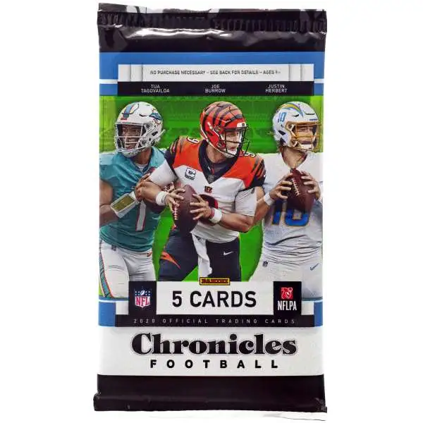NFL Panini 2020 Chronicles Football Trading Card MEGA Box Pack [5 Cards]