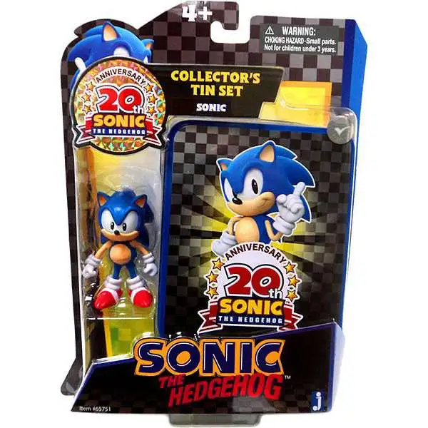Sonic The Hedgehog 20th Anniversary Sonic Action Figure [Collector's Tin Set, Damaged Package]