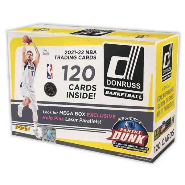 NBA Donruss 2021-22 Basketball Trading Card MEGA Box [20 Packs, Halo Pink Laser Parallels]